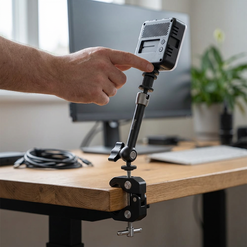 Cómo montarlo y posicionar monitor, luz o micrófono