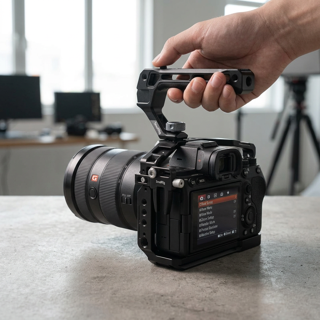 Uso con top handle ARRI para tomas y cambios de configuración